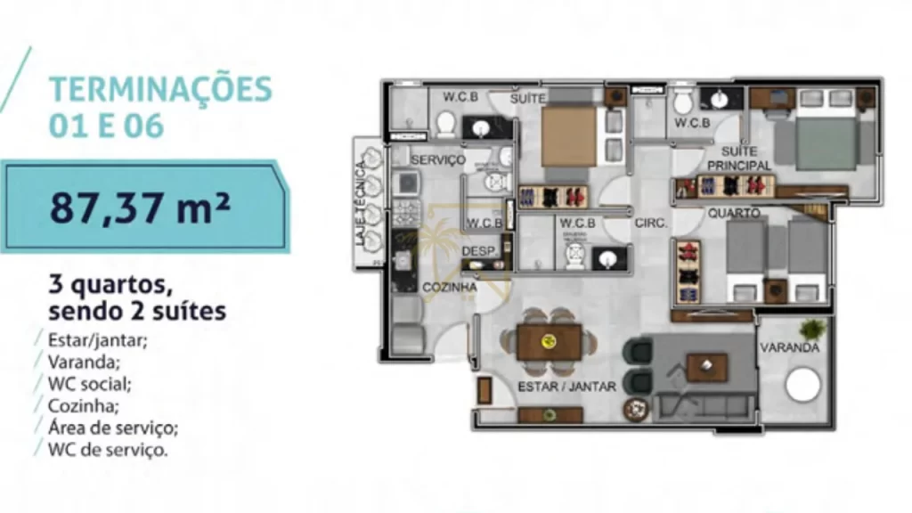 Edifício Kairós Delman Apartamento de 3 Quartos na Jatiúca — miniatura 16