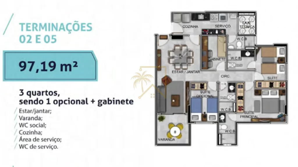 Edifício Kairós Delman Apartamento de 3 Quartos na Jatiúca — miniatura 17