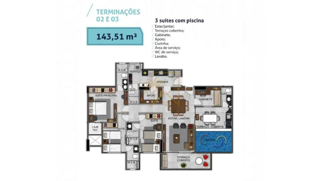 Edifício Kairós Delman Apartamento de 3 Quartos na Jatiúca — miniatura 20