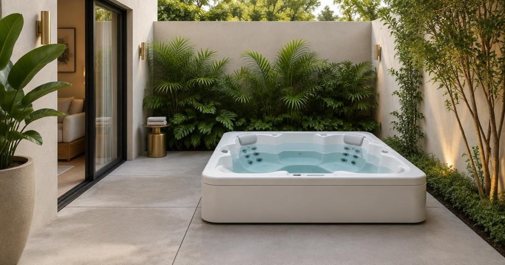 Hidromassagem compacta no quintal pequeno: planeje antes de comprar