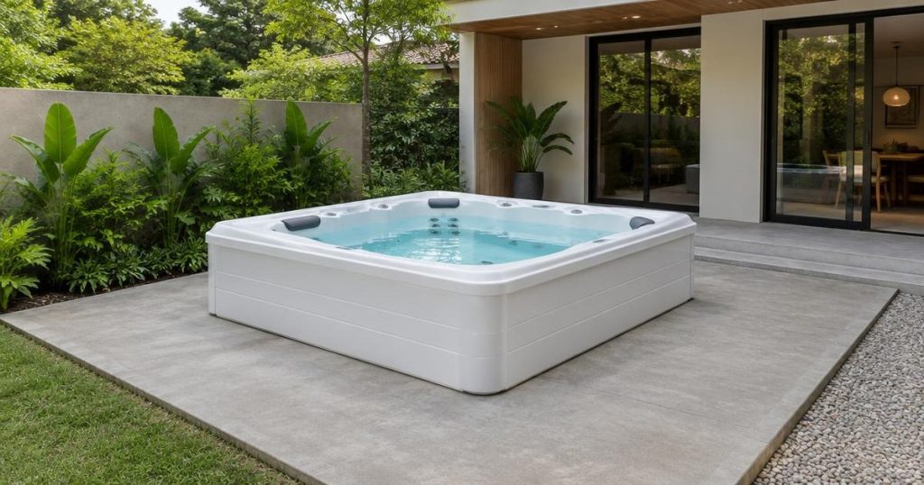 Peso do spa: água, ocupantes e avaliação do piso antes da instalação